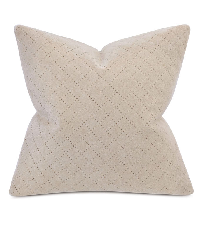 Brera Diagonal Tailor Tacks Decorative Pillow In Bisque