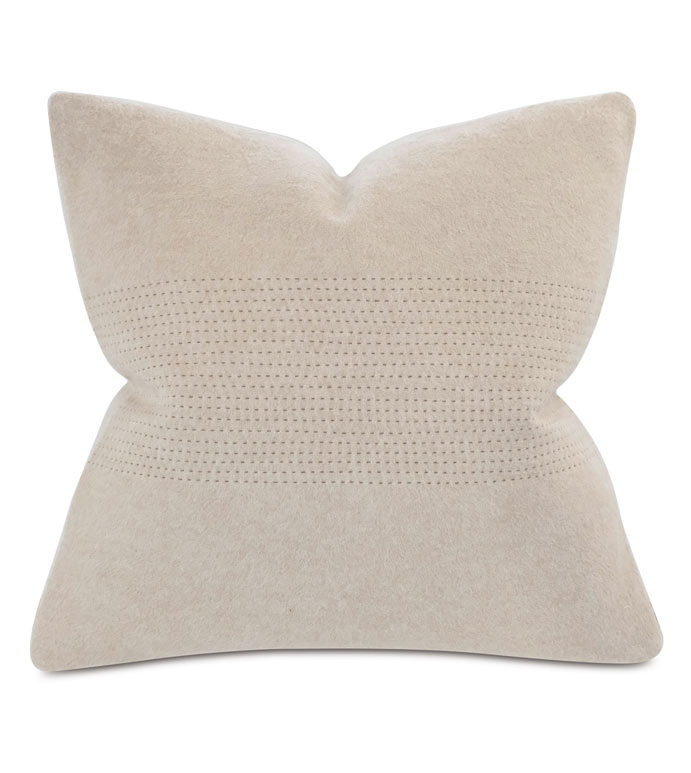 Brera Horizontal Tailor Tacks Decorative Pillow In Bisque