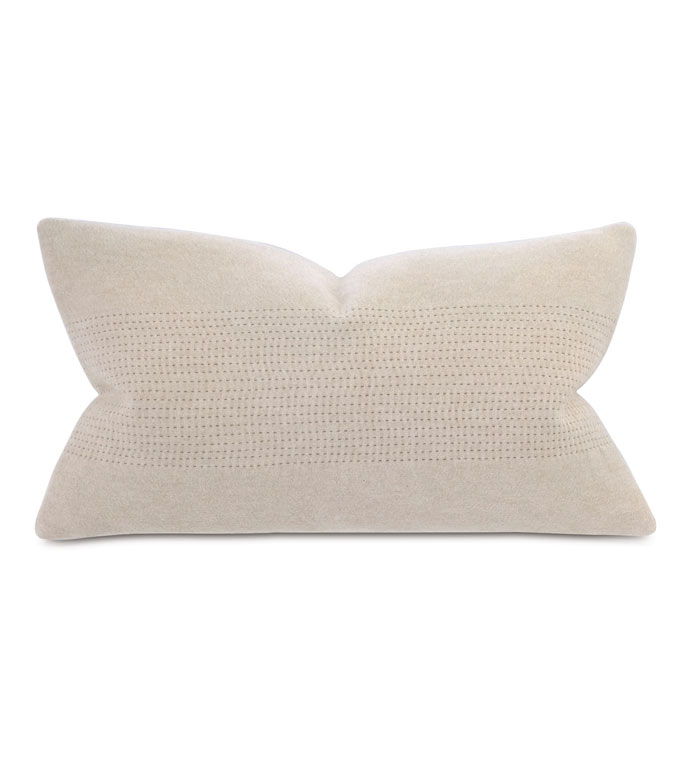 Brera Horizontal Tailor Tacks Decorative Pillow In Bisque