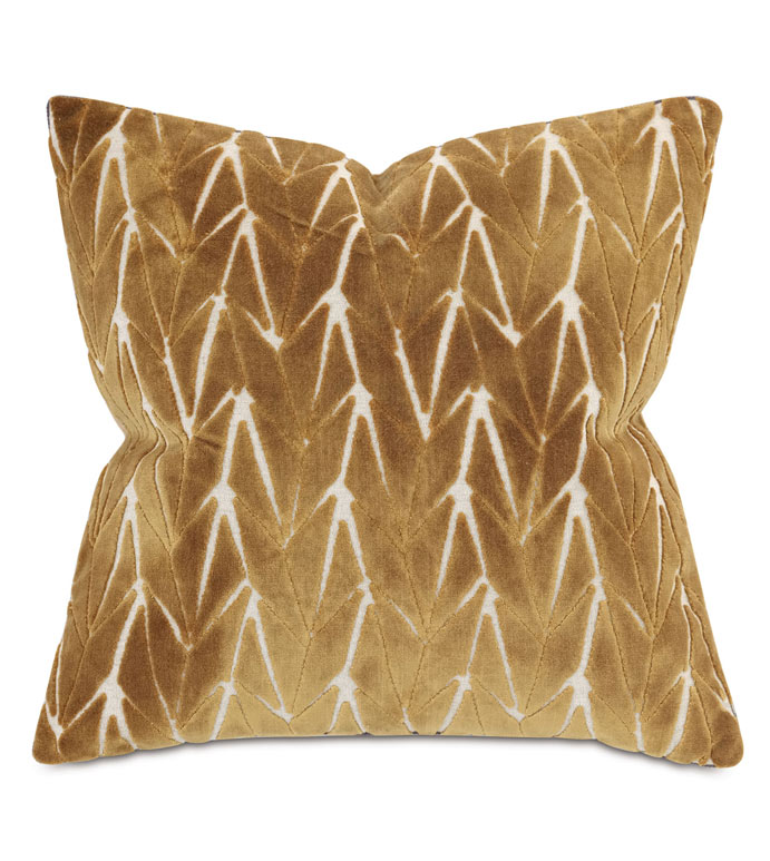 Phase Velvet Decorative Pillow In Mustard