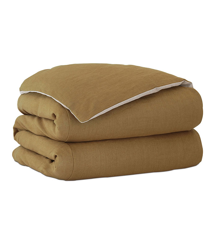 Trillium Solid Duvet Cover in Gold