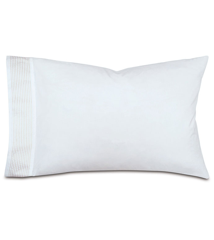 Marsden Satin Stitch Pillowcase in Bisque