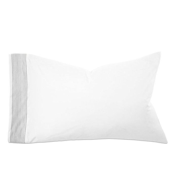 Marsden Satin Stitch Pillowcase in Brown