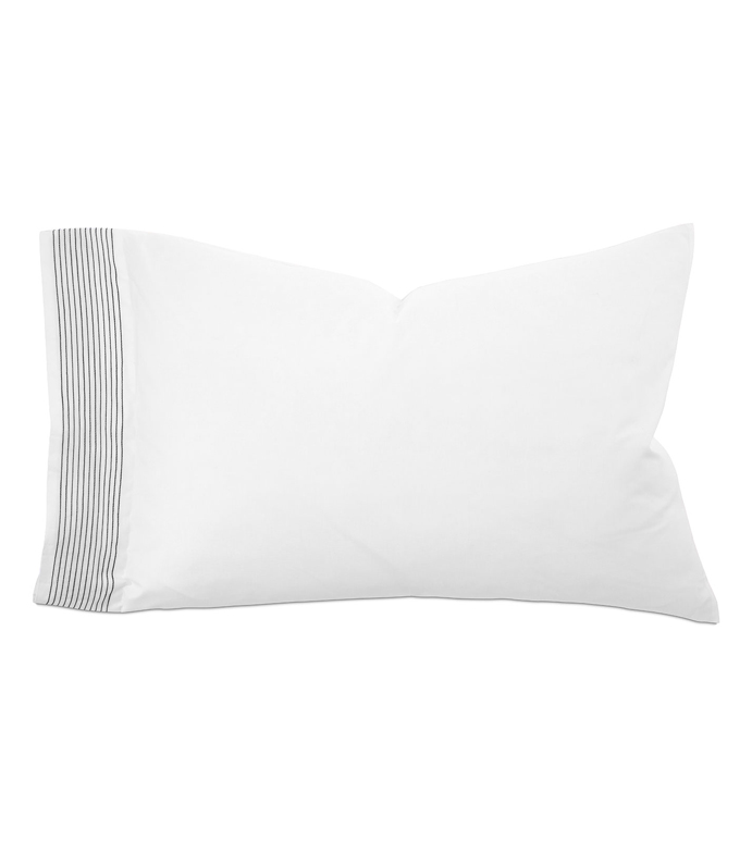 Marsden Satin Stitch Pillowcase in Navy