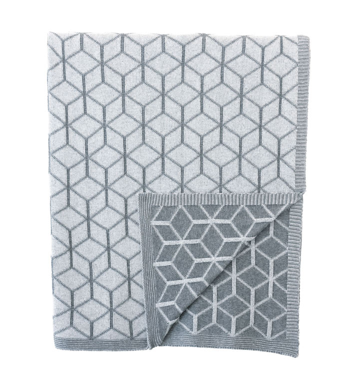 Grey geometric throw sale