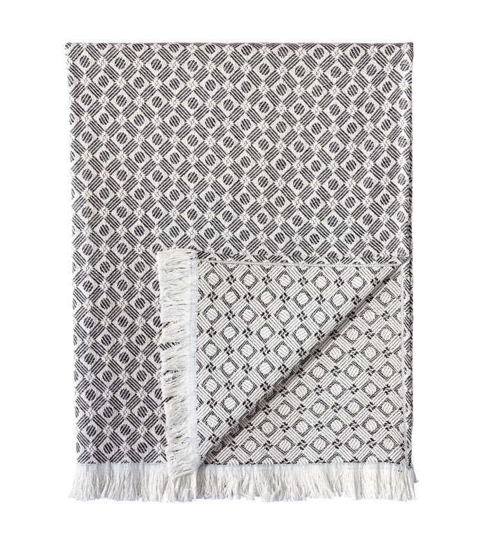 Carnaby Modern Birds Eye Throw In Black