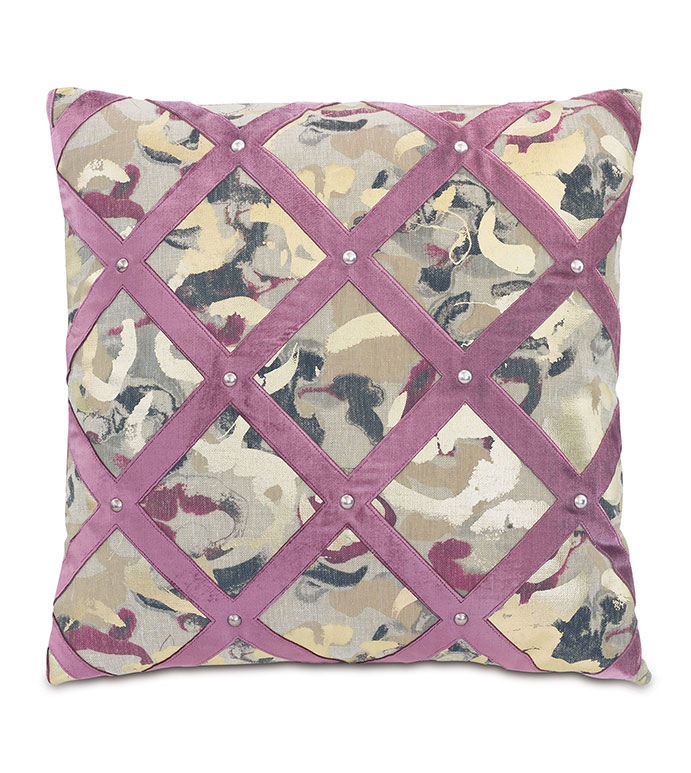 Valentina Velvet Lattice Decorative Pillow