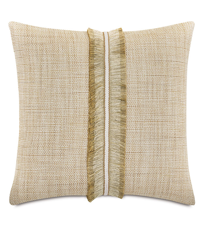 WREN FRINGE APPLIQUE DECORATIVE PILLOW
