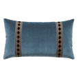 Rudy Velvet Bolster Pillow In Blue