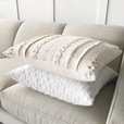 Justina Fringe Decorative Pillow In Ivory