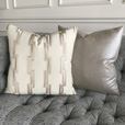 Reflection Metallic Decorative Pillow In Champagne