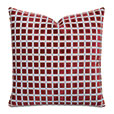 Stamp Cut Velvet Decorative Pillow In Ruby