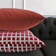 Stamp Cut Velvet Decorative Pillow In Ruby