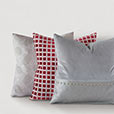 Stamp Cut Velvet Decorative Pillow In Ruby