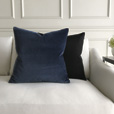 Plush Velvet Decorative Pillow In Denim