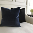 Plush Velvet Decorative Pillow In Denim