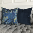 Plush Velvet Decorative Pillow In Navy