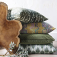 Uma Velvet Decorative Pillow In Olive