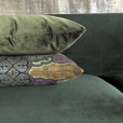 Uma Velvet Decorative Pillow In Olive