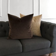 Uma Velvet Decorative Pillow In Brown