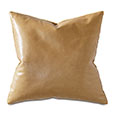 Tudor Leather Decorative Pillow In Gold