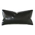 Tudor Leather Decorative Pillow in Onyx