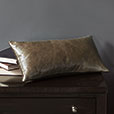 Tudor Leather Decorative Pillow In Cocoa