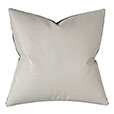 Tudor Leather Decorative Pillow In Vanilla