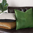 Tudor Leather Decorative Pillow In Vanilla