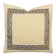 Folly Embroidered Border Decorative Pillow in Sand