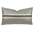 Dax Beaded Trim Decorative Pillow in Taupe