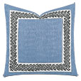 Saturn Leaf Border Decorative Pillow in Indigo