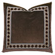 Uma Diamond Border Decorative Pillow in Brown