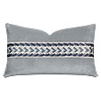 Uma Embroidered Border Decorative Pillow in Gray