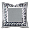 Uma Embroidered Border Decorative Pillow in Gray