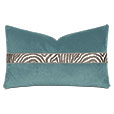 Uma Zebra Border Decorative Pillow in Teal