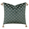 Mint Punch Lasercut Accent Pillow In Dark Green