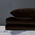 Nova Quilted Velvet Coverlet in Cocoa