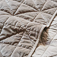 Nova Quilted Velvet Coverlet in Fawn