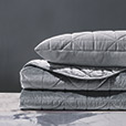 Nova Quilted Velvet Coverlet in Heather