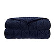 Nova Quilted Velvet Coverlet in Indigo