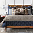 Nova Quilted Velvet Coverlet in Indigo