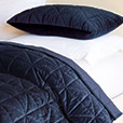 Nova Quilted Velvet Coverlet in Indigo