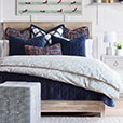 Nova Quilted Velvet Coverlet in Indigo