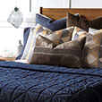 Nova Quilted Velvet Coverlet in Indigo