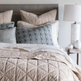 Nova Quilted Velvet Coverlet in Ivory