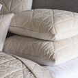 Nova Quilted Velvet Coverlet in Ivory