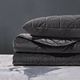 Nova Quilted Velvet Coverlet in Slate