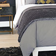 Nova Quilted Velvet Coverlet in Slate