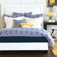 Adelle Percale Duvet Cover In Marine